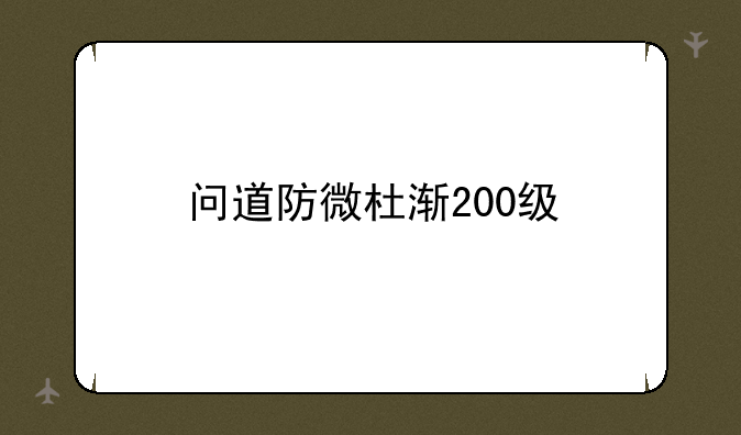 问道防微杜渐200级
