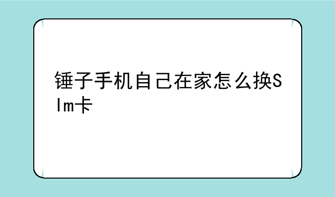 锤子手机自己在家怎么换Slm卡
