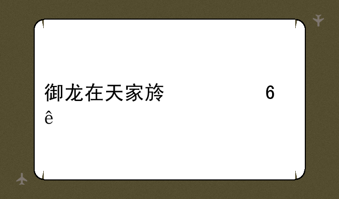 御龙在天家族繁荣度