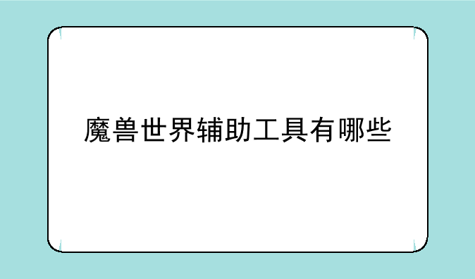 魔兽世界辅助工具有哪些