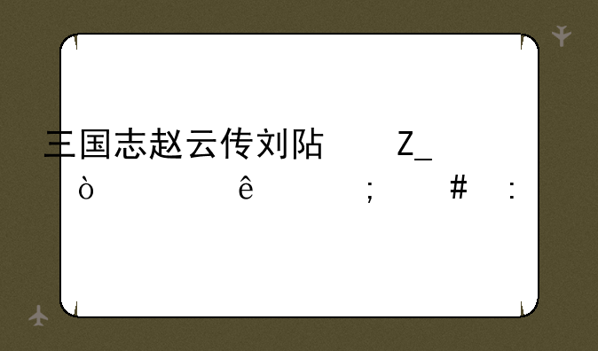 三国志赵云传刘阿斗弄没了怎么去找？