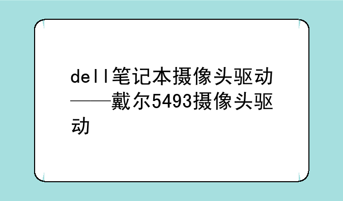 dell笔记本摄像头驱动——戴尔5493摄像头驱动