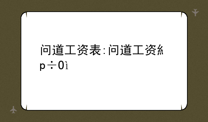 问道工资表:问道工资系统2021